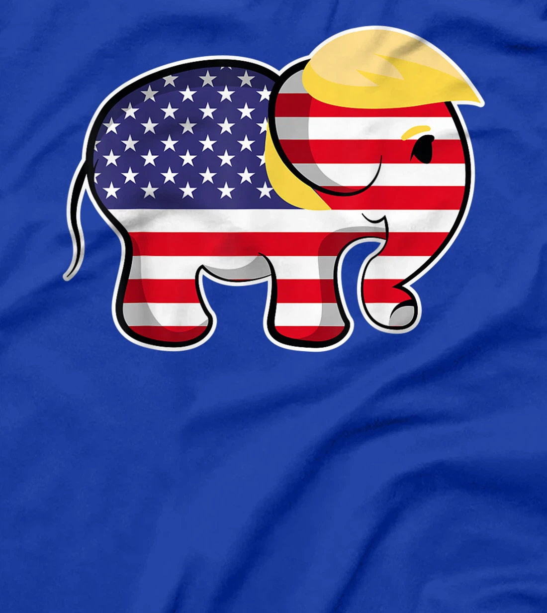 Pro Trump Hair Elephant Red White Blue Flag Republican T-Shirt