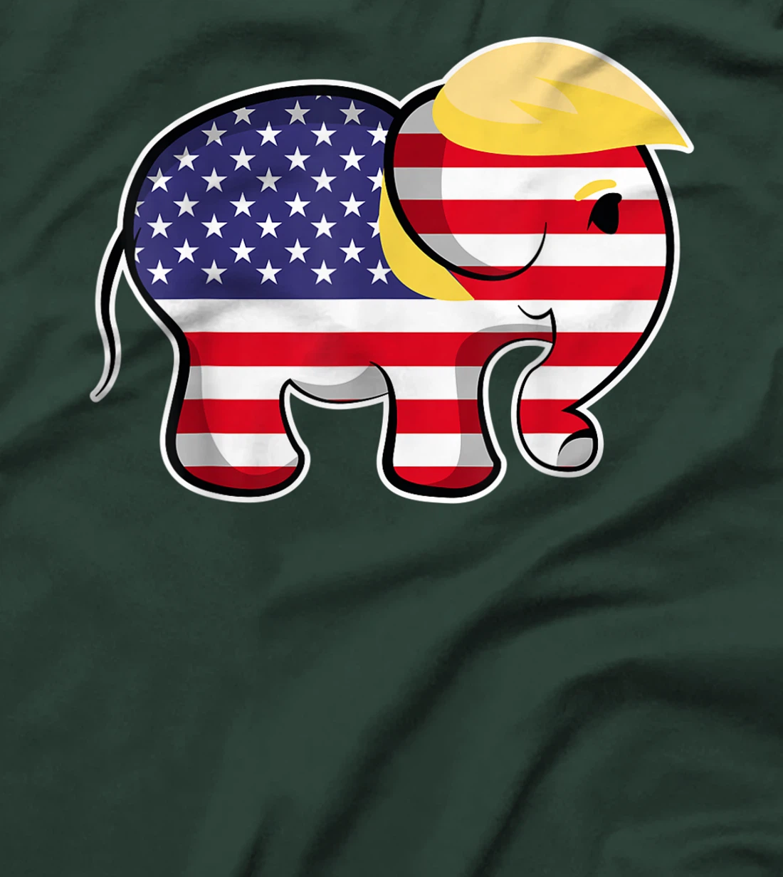 Pro Trump Hair Elephant Red White Blue Flag Republican T-Shirt