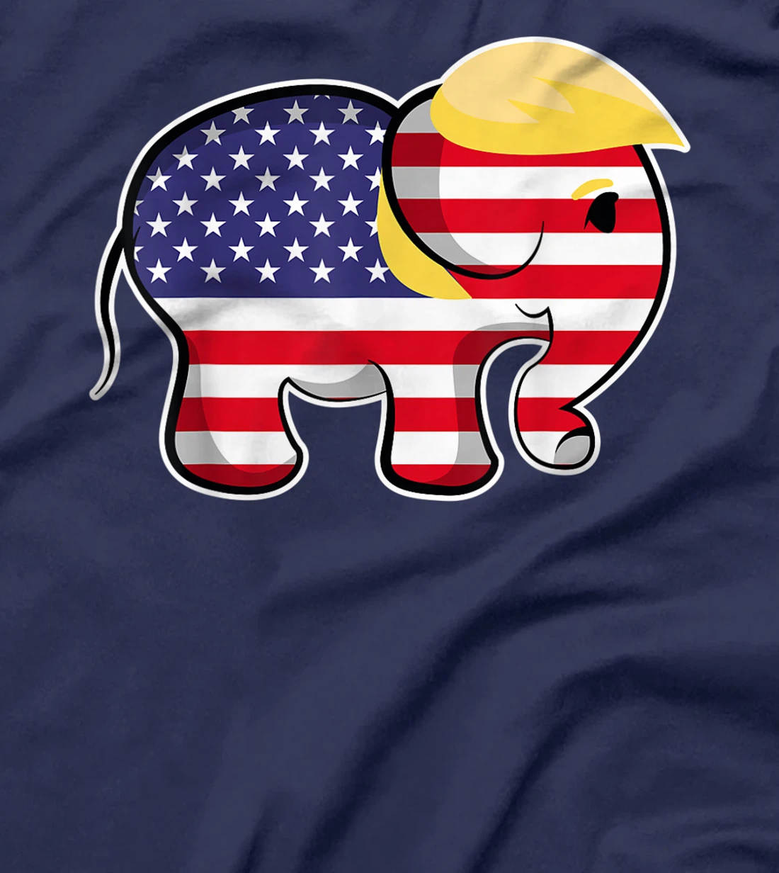 Pro Trump Hair Elephant Red White Blue Flag Republican T-Shirt