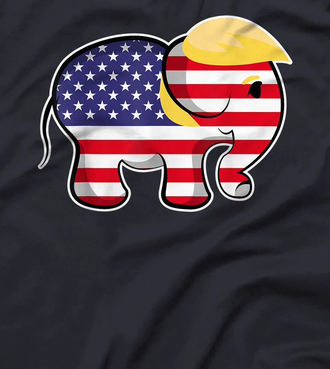 Pro Trump Hair Elephant Red White Blue Flag Republican T-Shirt