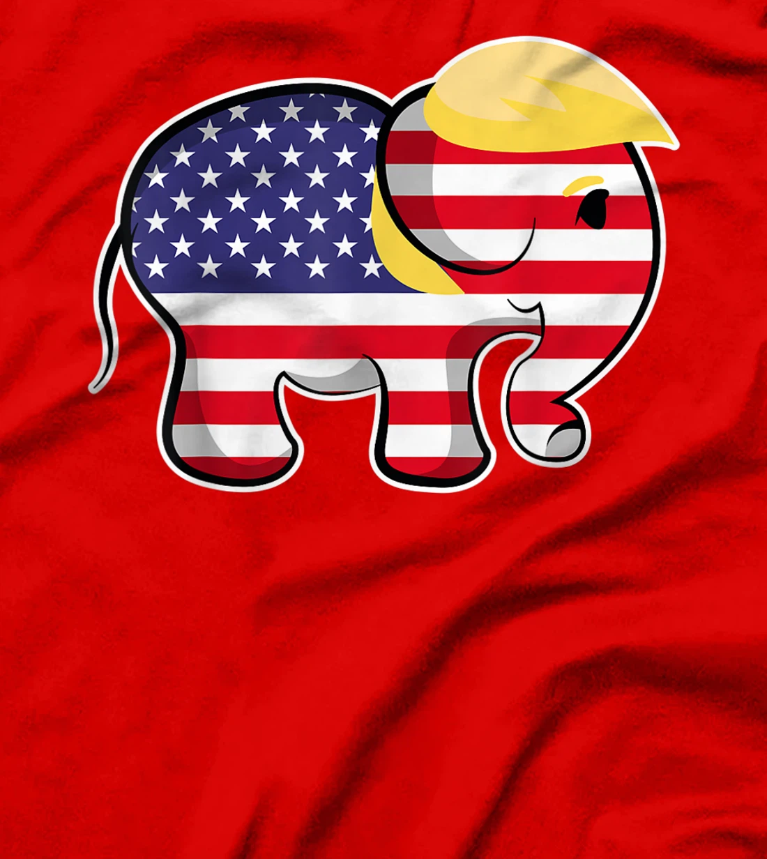 Pro Trump Hair Elephant Red White Blue Flag Republican T-Shirt