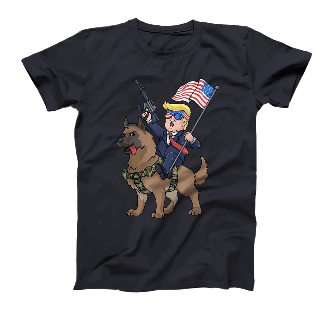 Trump Belgian Malinois Dog American Hero K9 4th Of July T-Shirt