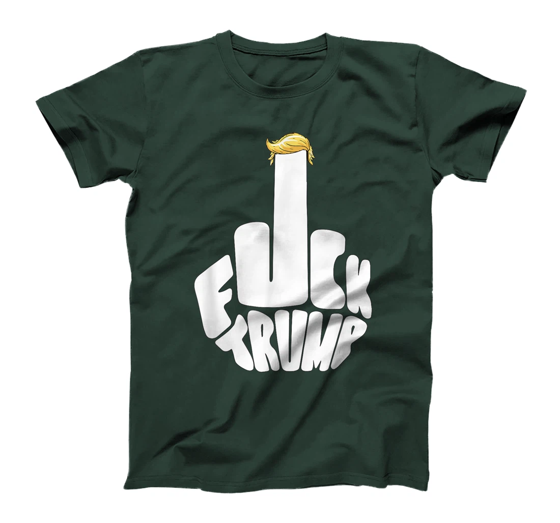 Fuck Trump Cute Middle Finger Golden Hair Anti GOP Amazing T-Shirt