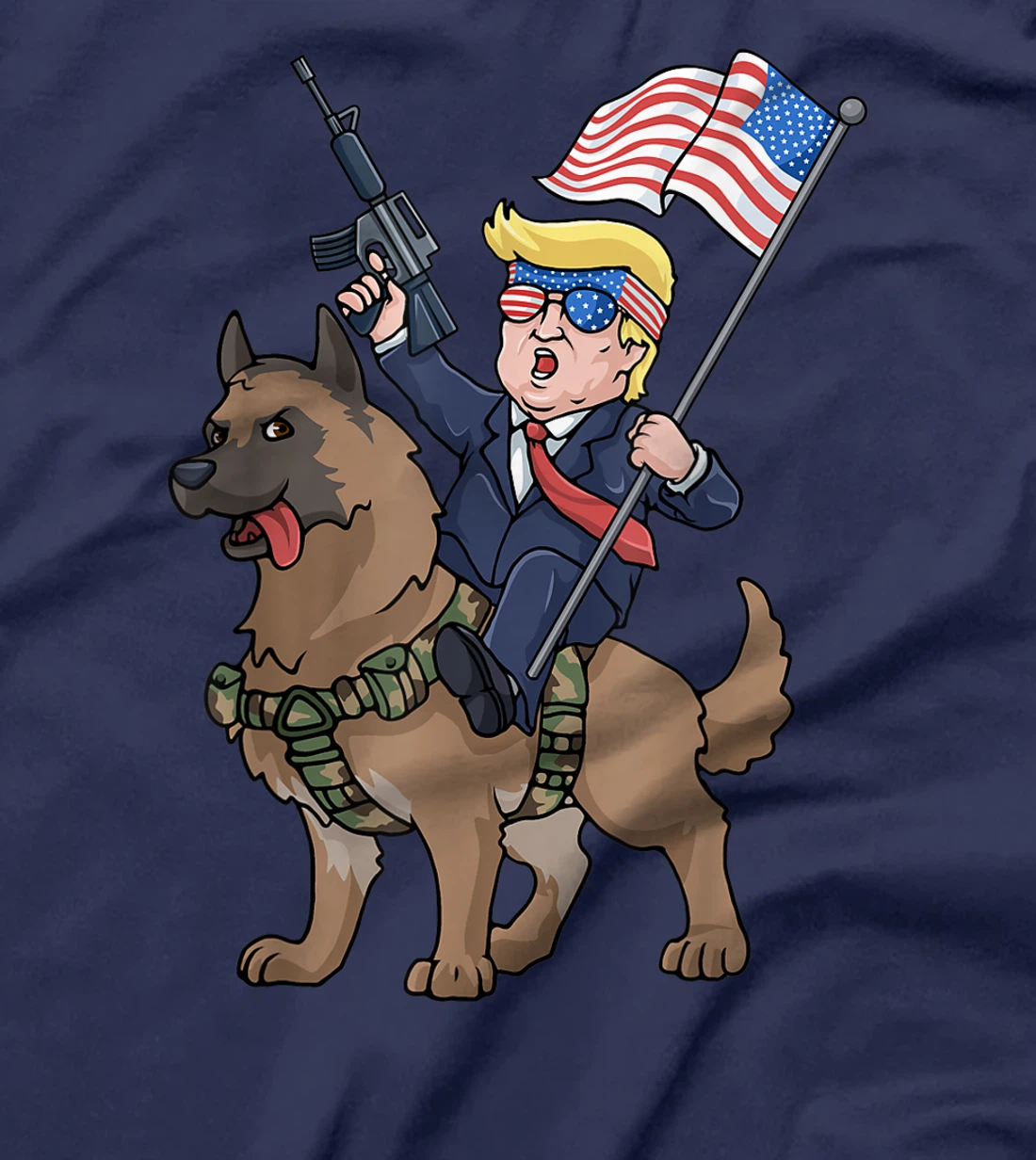 Trump Belgian Malinois Dog American Hero K9 4th Of July T-Shirt
