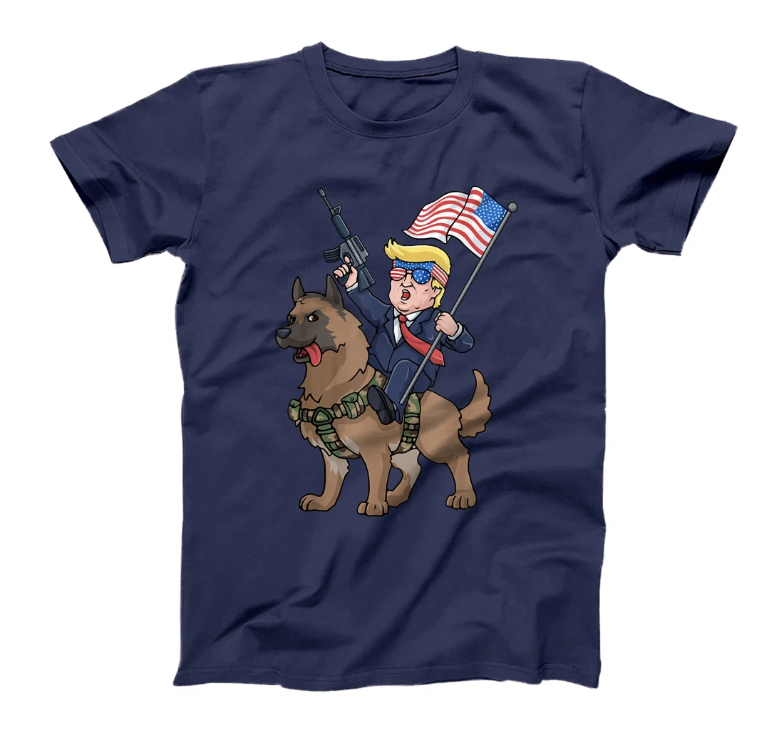 Trump Belgian Malinois Dog American Hero K9 4th Of July T-Shirt