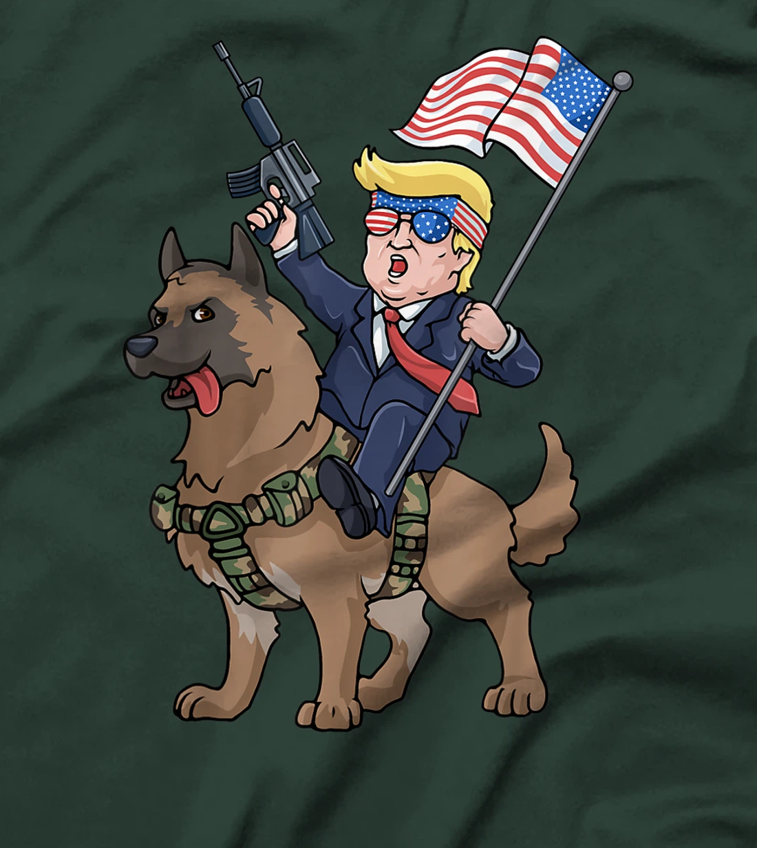 Trump Belgian Malinois Dog American Hero K9 4th Of July T-Shirt