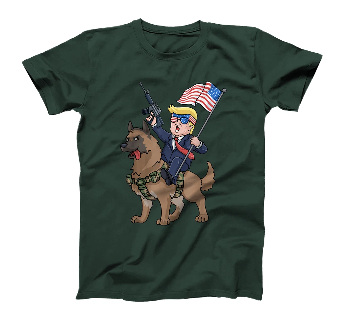 Trump Belgian Malinois Dog American Hero K9 4th Of July T-Shirt