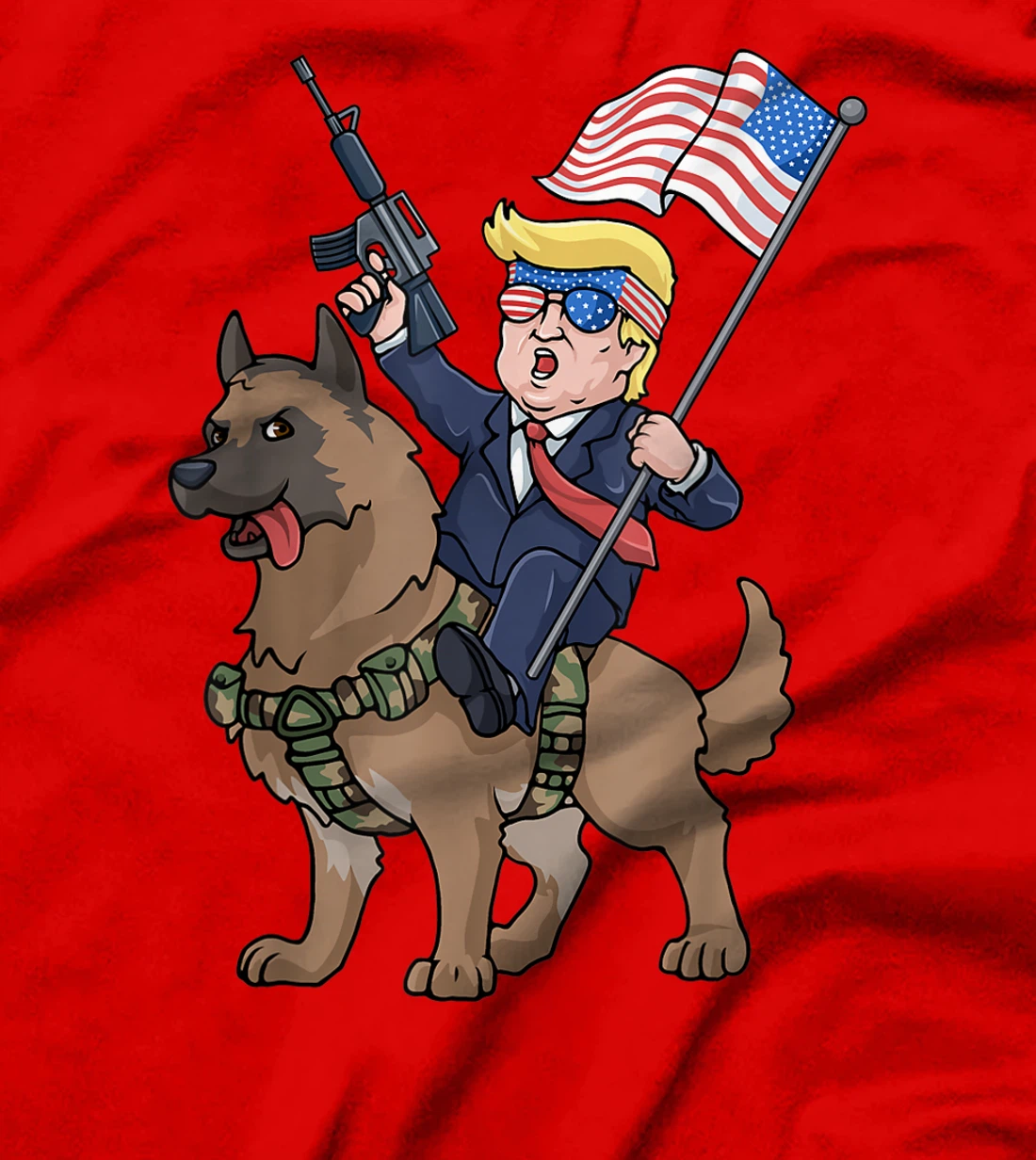 Trump Belgian Malinois Dog American Hero K9 4th Of July T-Shirt