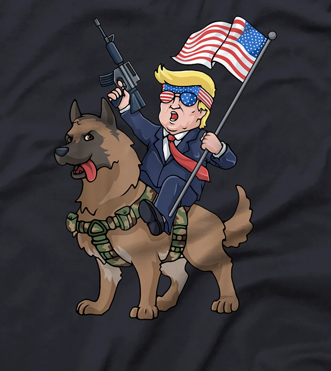 Trump Belgian Malinois Dog American Hero K9 4th Of July T-Shirt