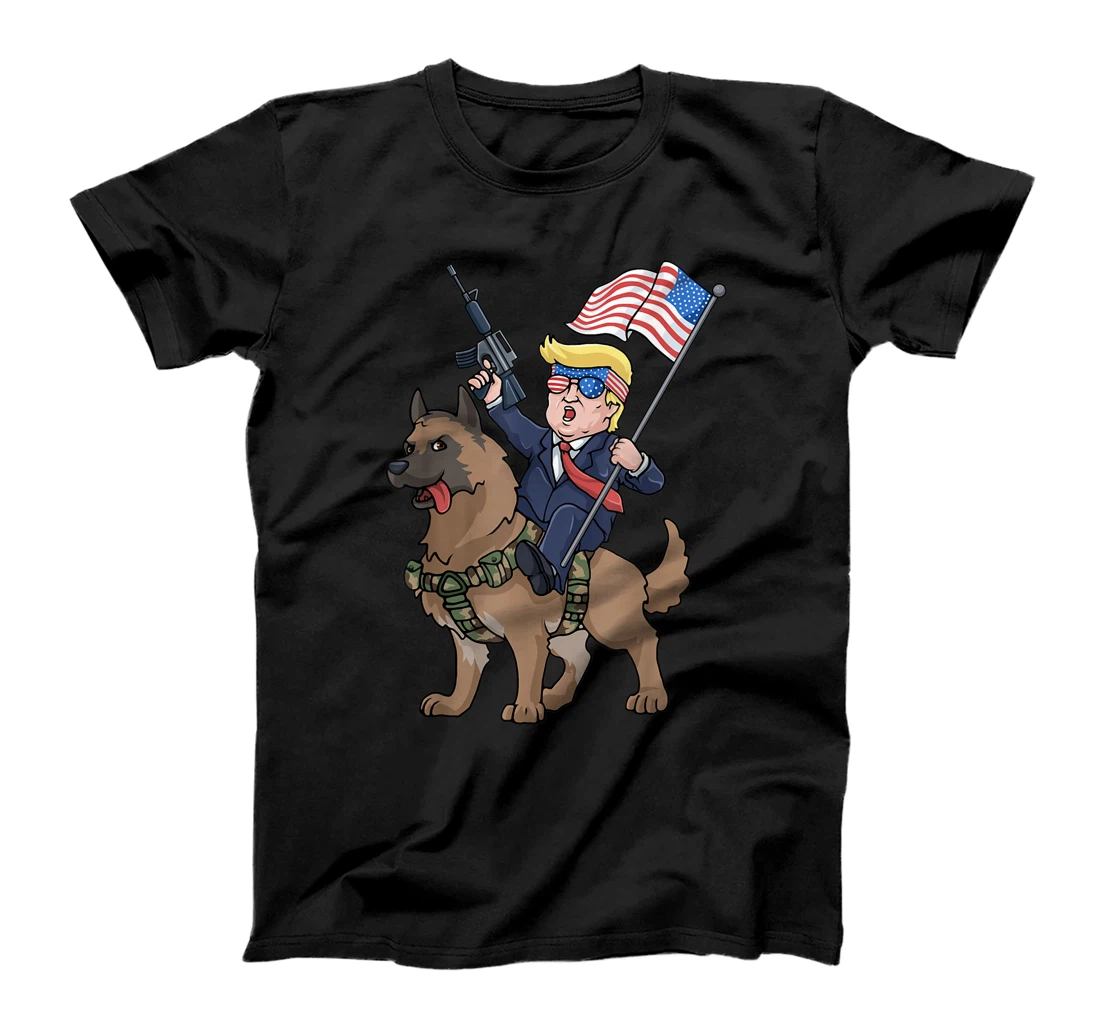 Trump Belgian Malinois Dog American Hero K9 4th Of July T-Shirt