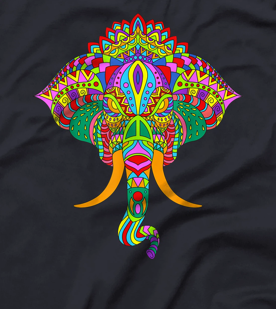 Ganesh Elephant Colorful Ganesha God Face Hindu Art T-Shirt