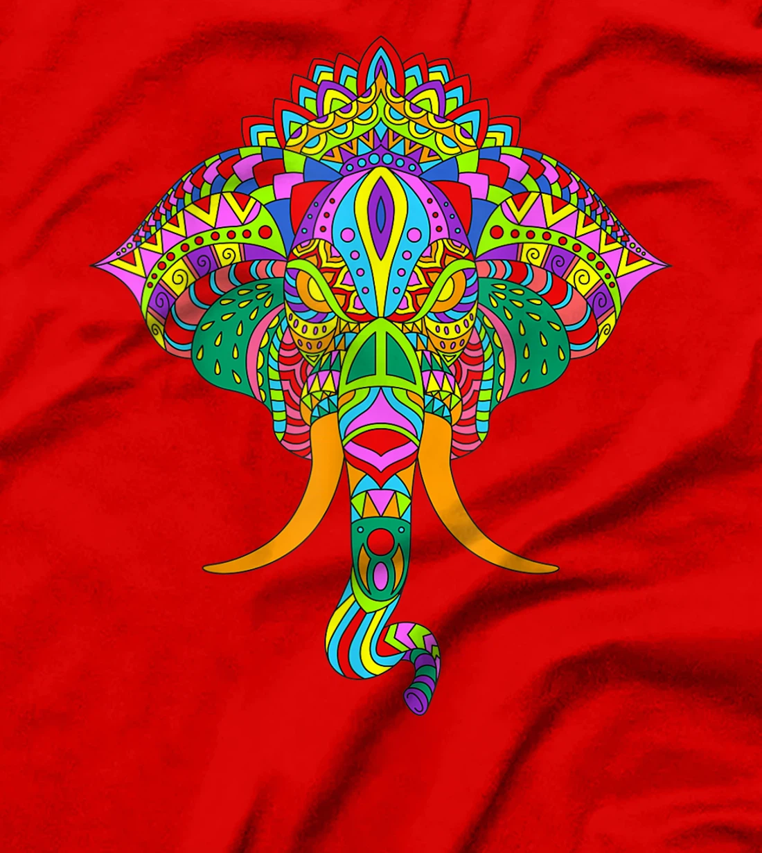 Ganesh Elephant Colorful Ganesha God Face Hindu Art T-Shirt