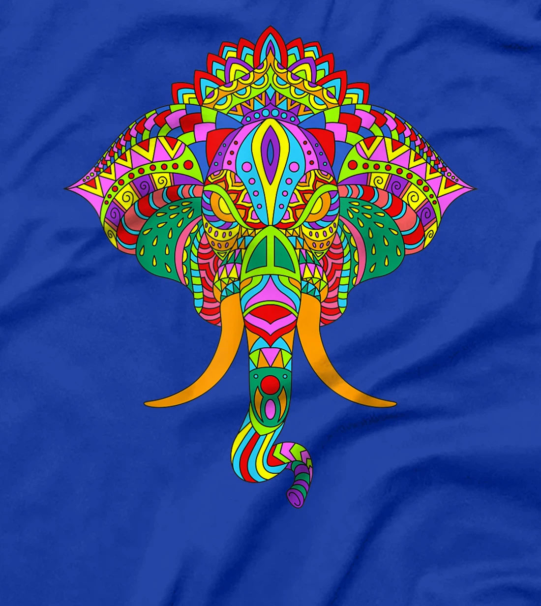 Ganesh Elephant Colorful Ganesha God Face Hindu Art T-Shirt