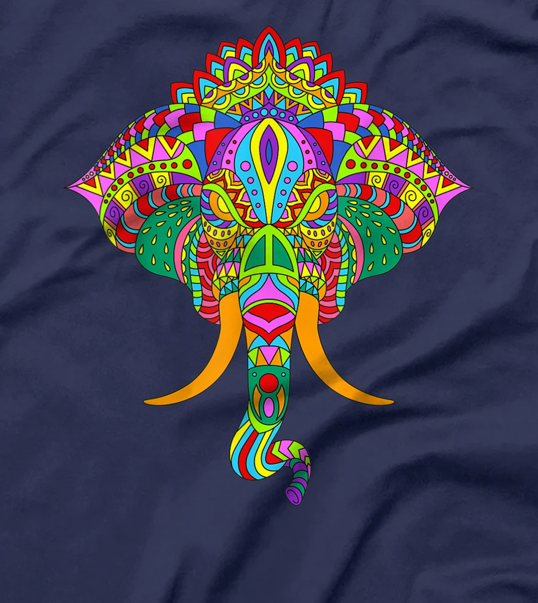Ganesh Elephant Colorful Ganesha God Face Hindu Art T-Shirt