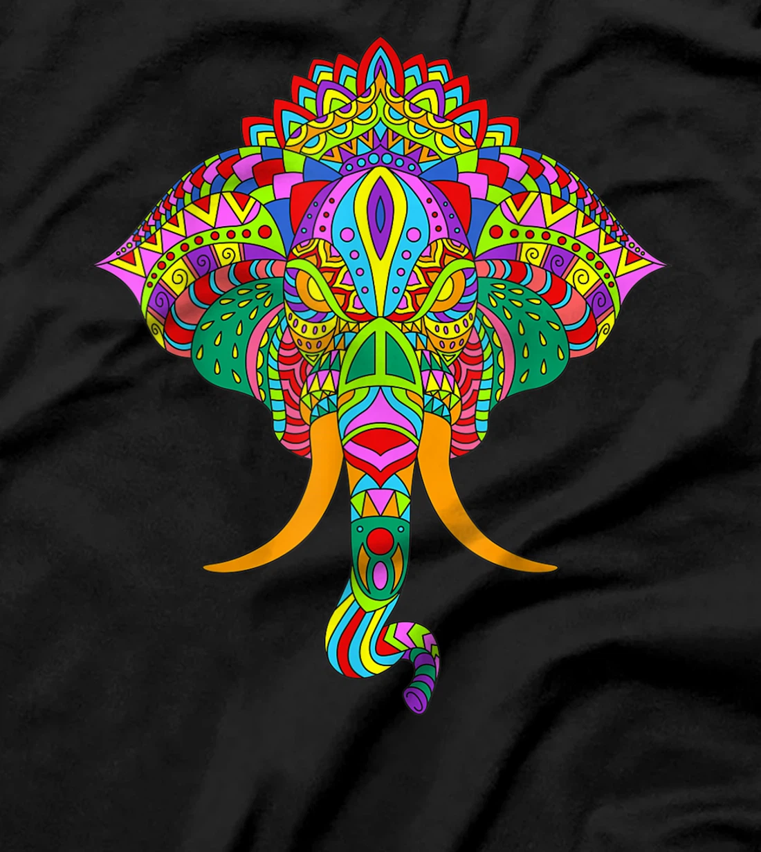 Ganesh Elephant Colorful Ganesha God Face Hindu Art T-Shirt