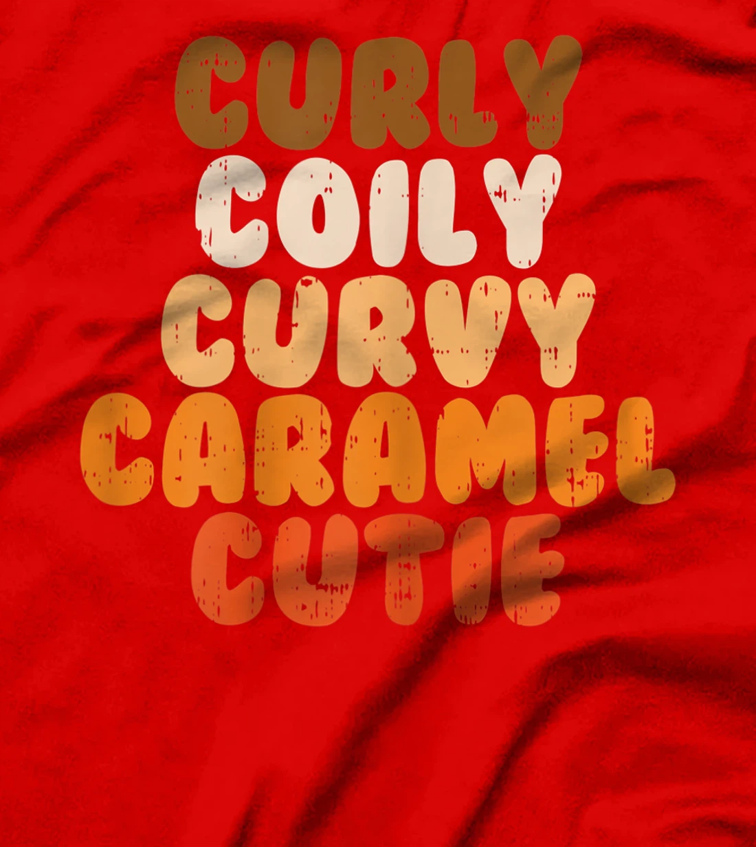 Womens Curly Curvy Caramel Cutie Melanin Goddess Black Pride Gift T-Shirt