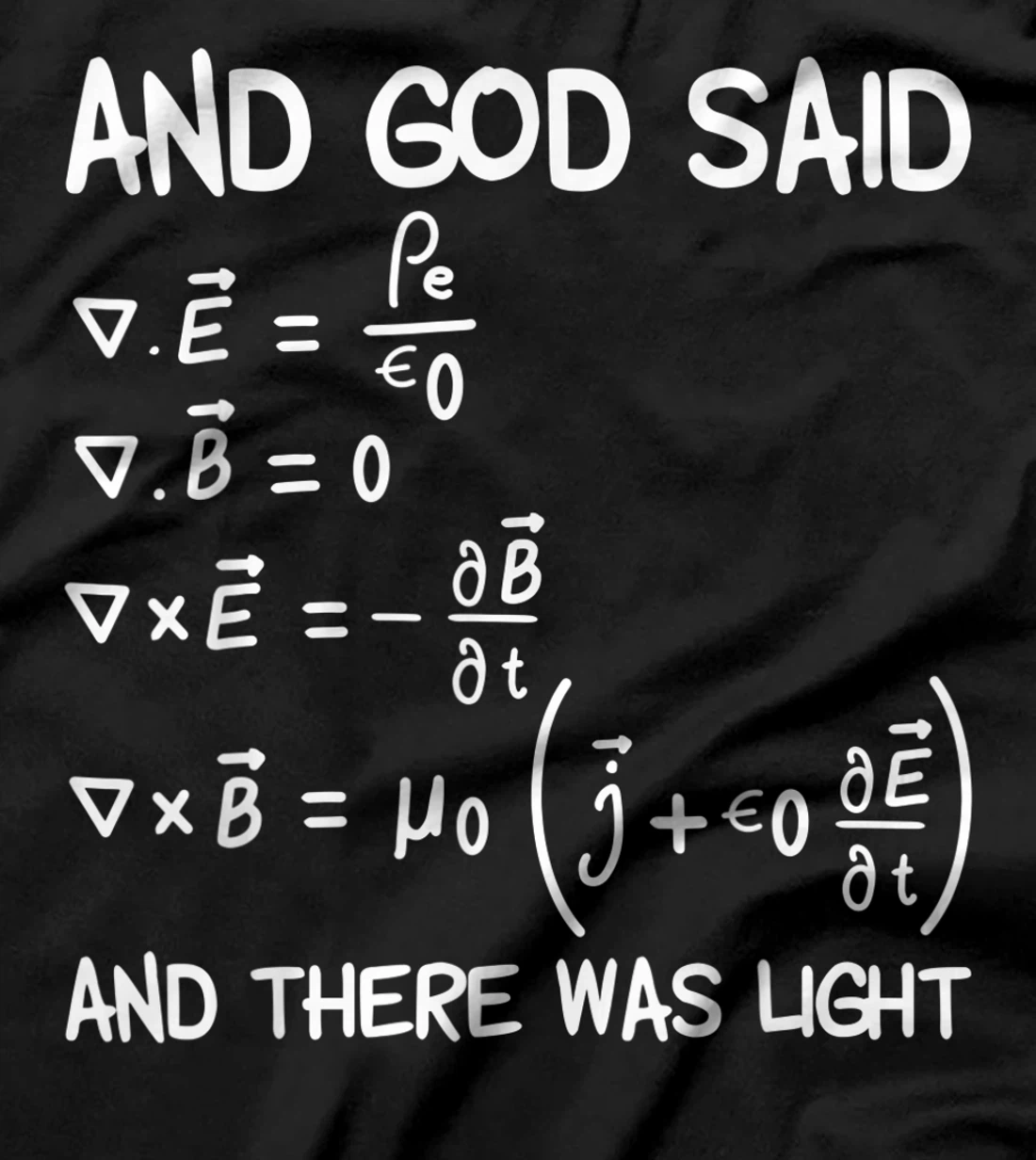 Maxwell Equations And God Said And There Was Light T-Shirt