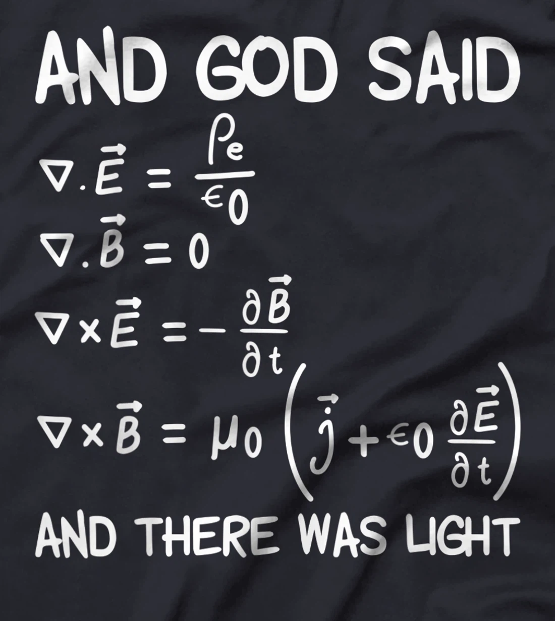 Maxwell Equations And God Said And There Was Light T-Shirt