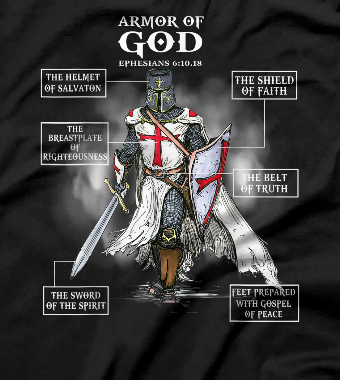 Armor Of God Bible Verse Great Gift For Religious Christian T-Shirt