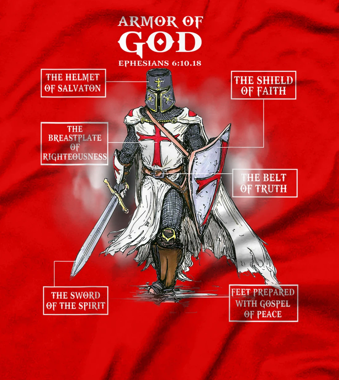 Armor Of God Bible Verse Great Gift For Religious Christian T-Shirt