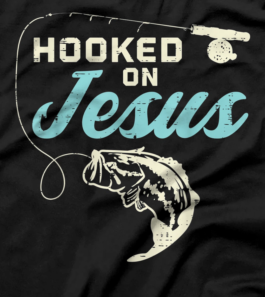 Hook On Jesus Bass Fishing Christian Religious God Gift T-Shirt