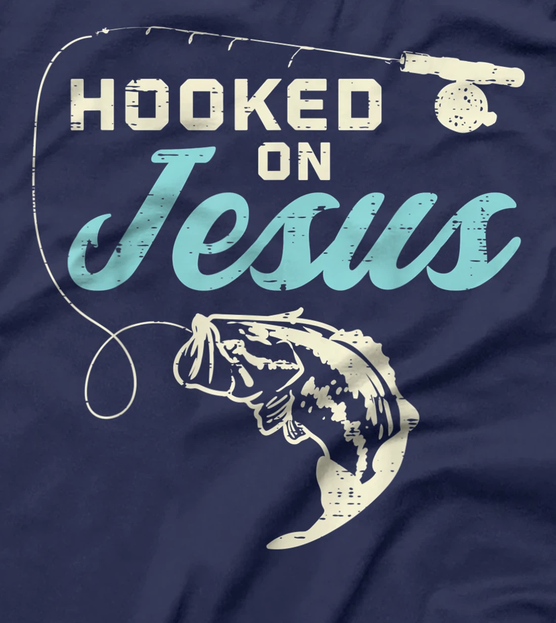 Hook On Jesus Bass Fishing Christian Religious God Gift T-Shirt