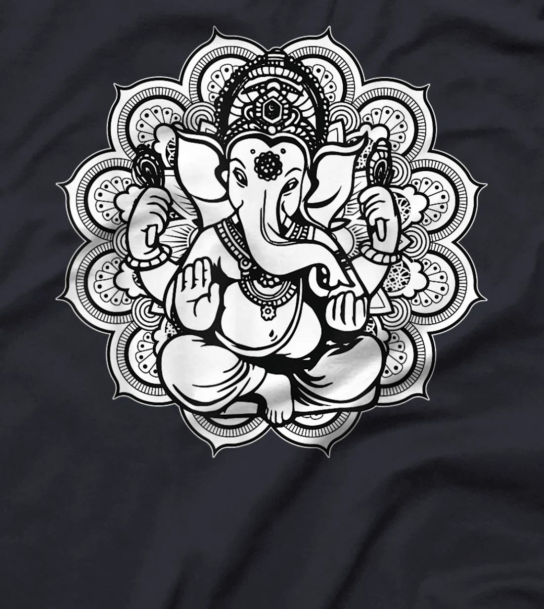Ganesh Ganesha Elephant Mandala India Art Indian God Hindu T-Shirt