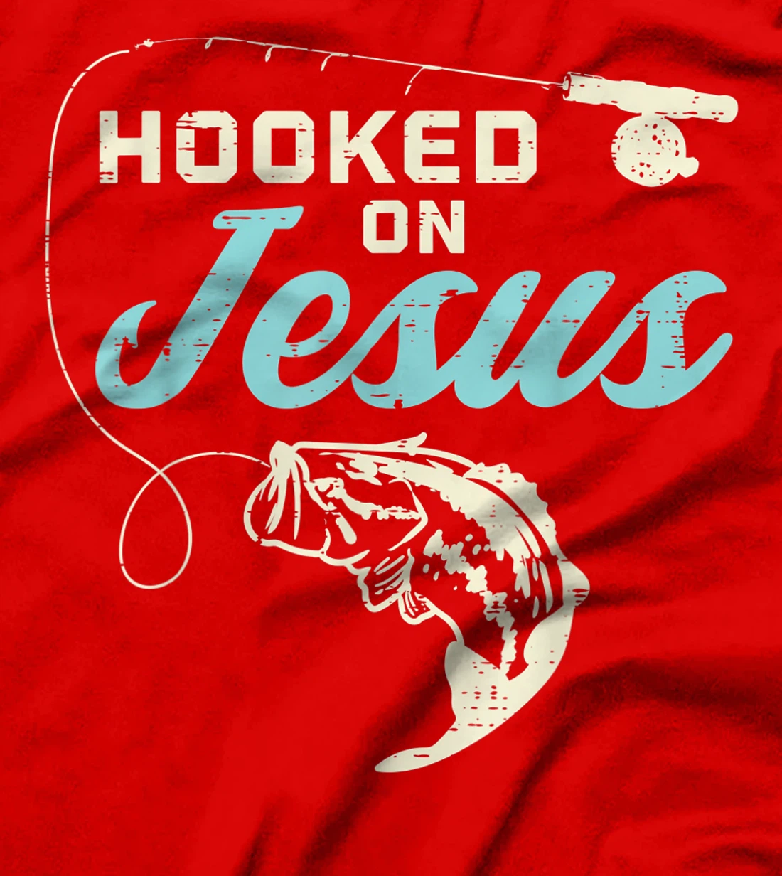 Hook On Jesus Bass Fishing Christian Religious God Gift T-Shirt