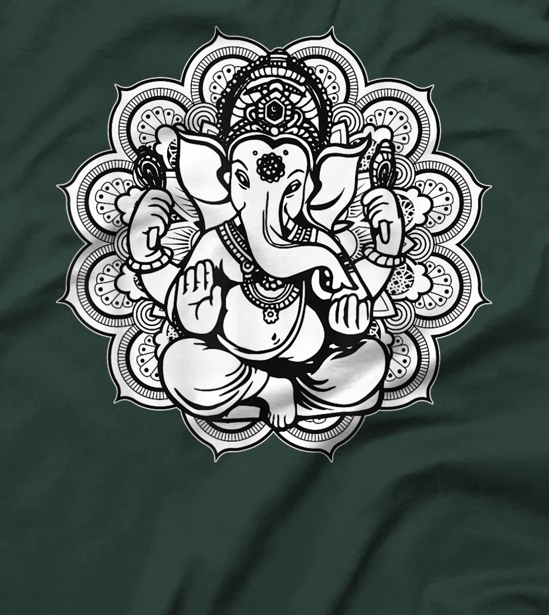 Ganesh Ganesha Elephant Mandala India Art Indian God Hindu T-Shirt