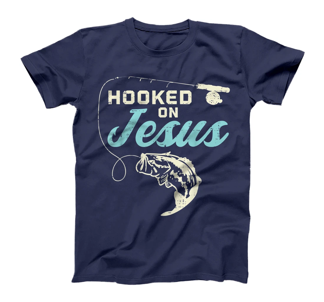 Hook On Jesus Bass Fishing Christian Religious God Gift T-Shirt
