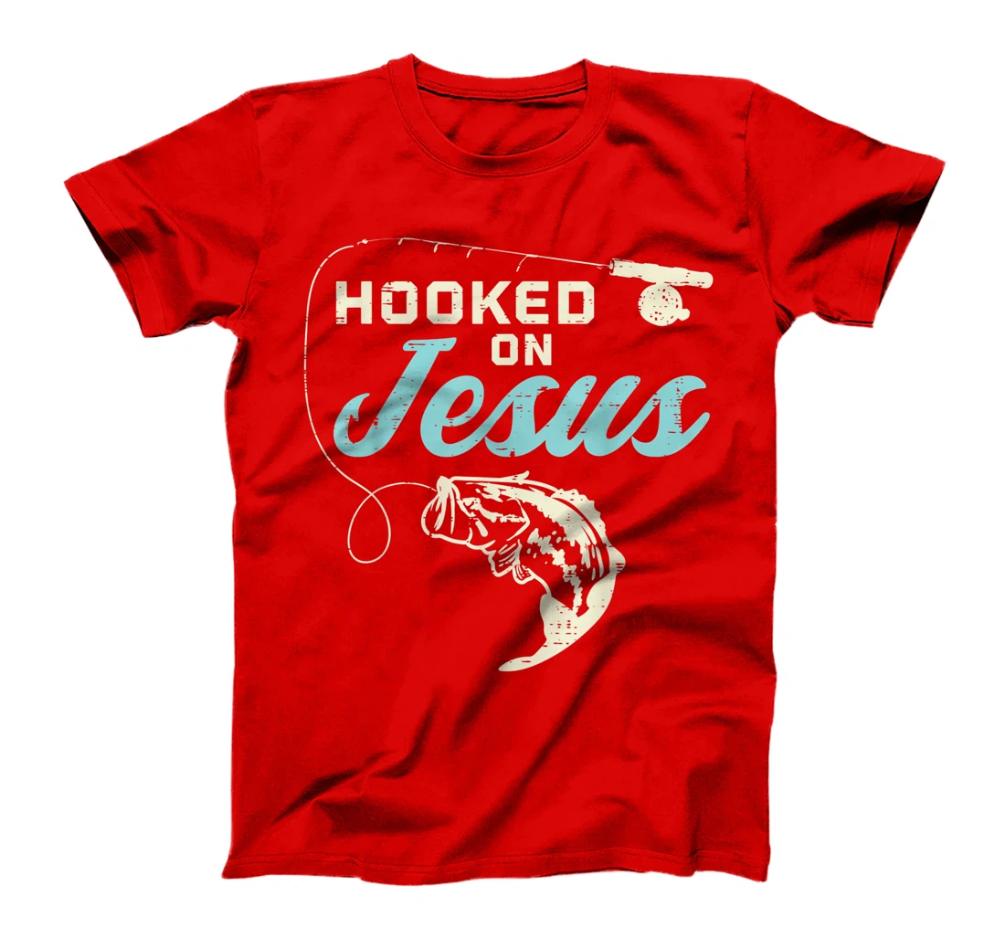 Hook On Jesus Bass Fishing Christian Religious God Gift T-Shirt