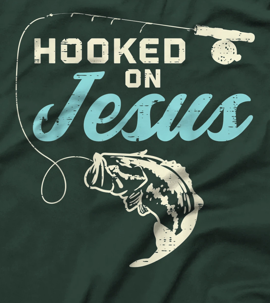 Hook On Jesus Bass Fishing Christian Religious God Gift T-Shirt