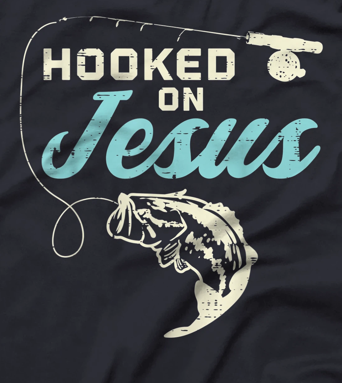 Hook On Jesus Bass Fishing Christian Religious God Gift T-Shirt