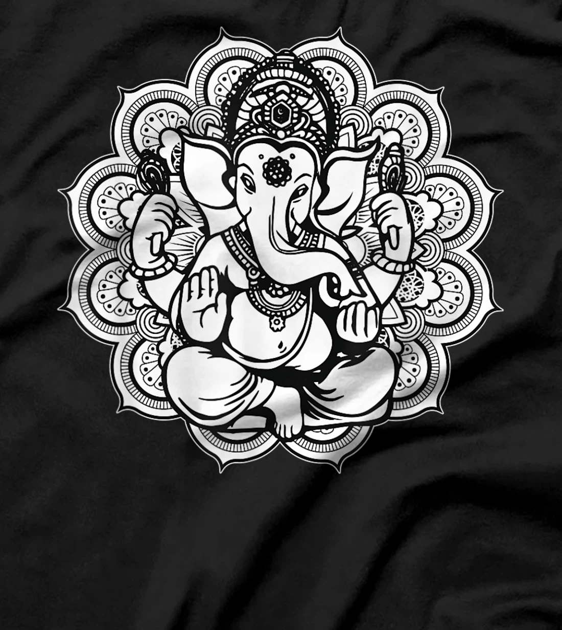 Ganesh Ganesha Elephant Mandala India Art Indian God Hindu T-Shirt