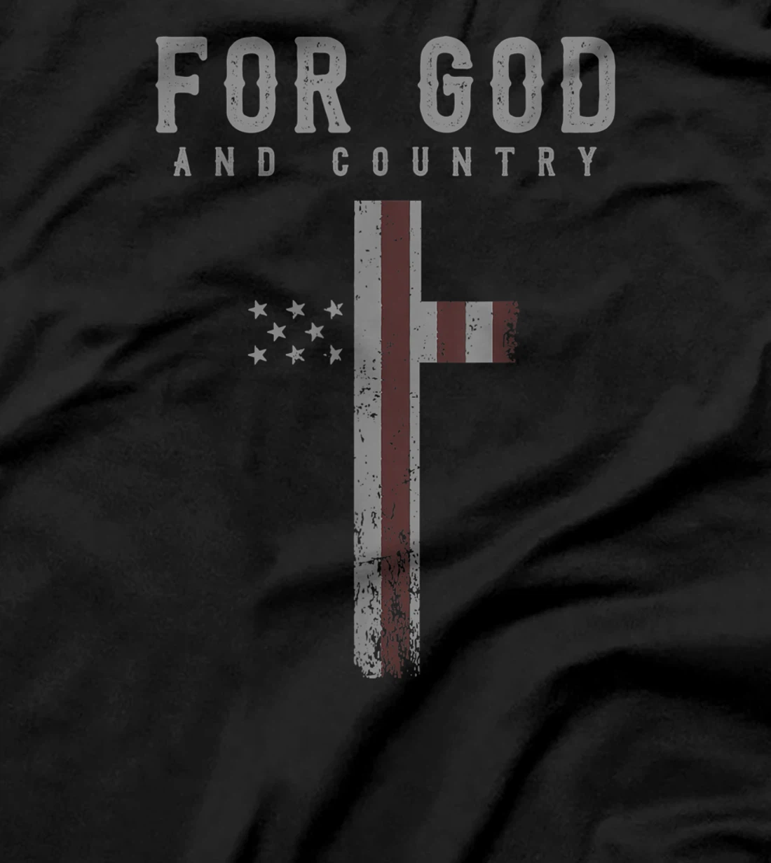 For God and Country Cross American Flag US Patriotic Faith T-Shirt