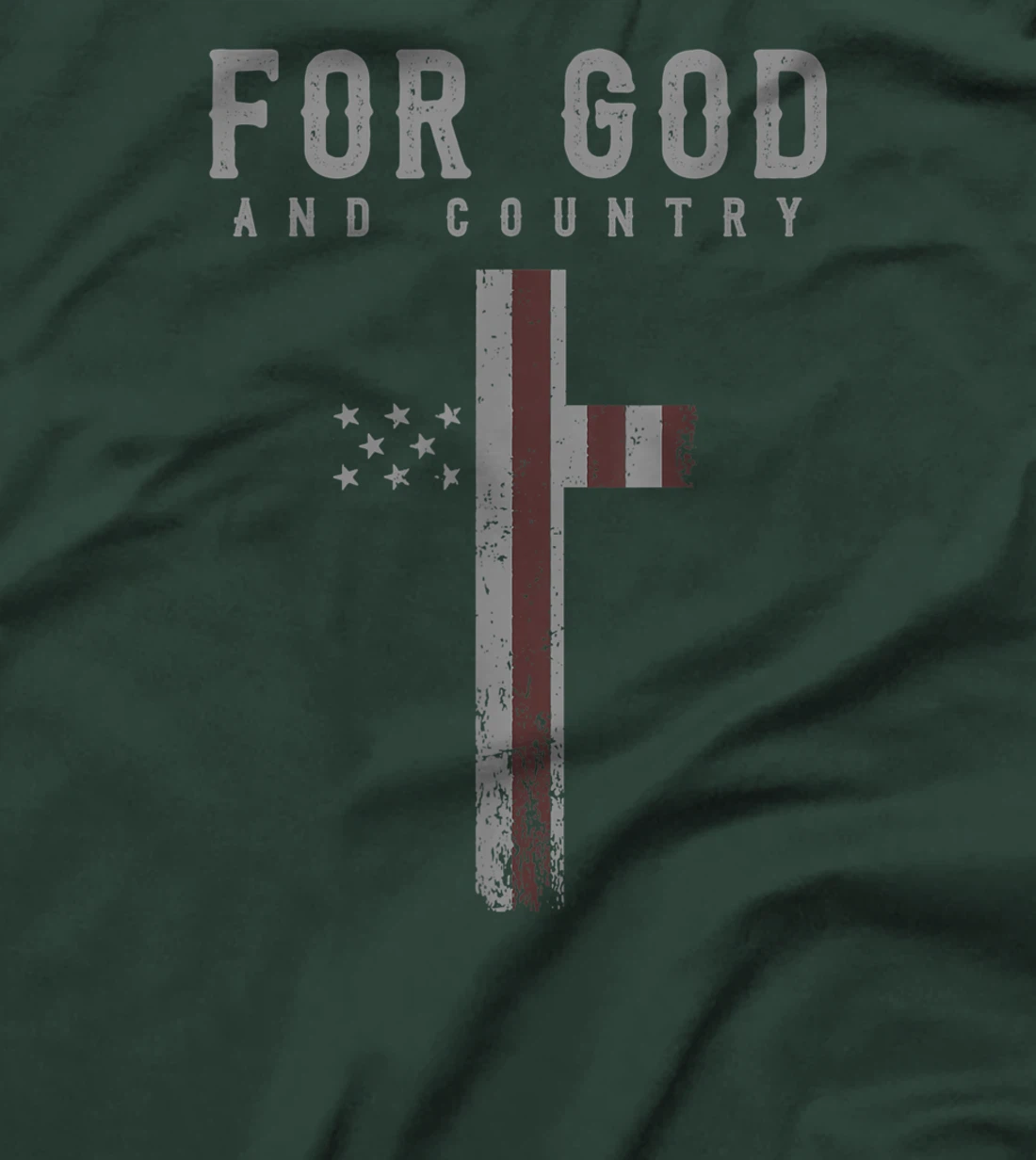 For God and Country Cross American Flag US Patriotic Faith T-Shirt