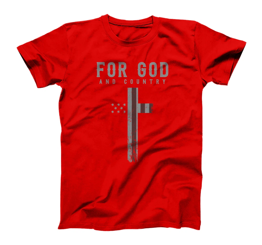 For God and Country Cross American Flag US Patriotic Faith T-Shirt