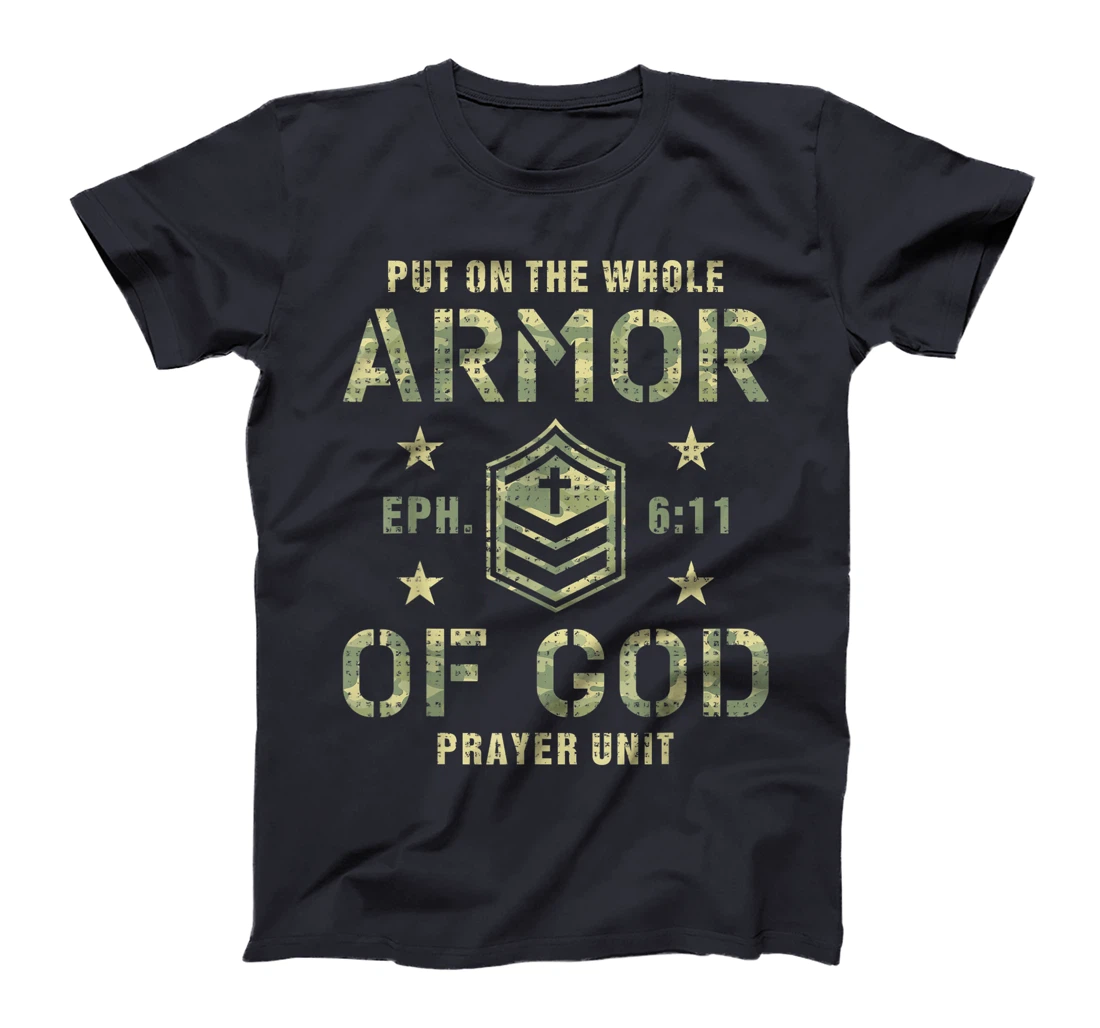 Armor of God Gift for Christians Religious Camouflage Bible T-Shirt