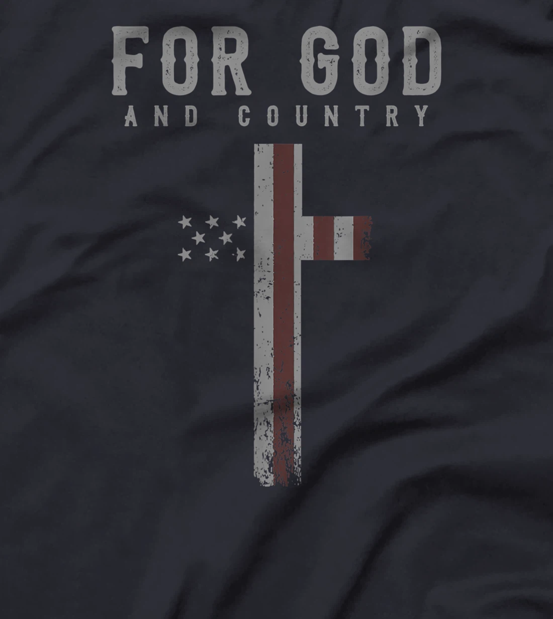 For God and Country Cross American Flag US Patriotic Faith T-Shirt