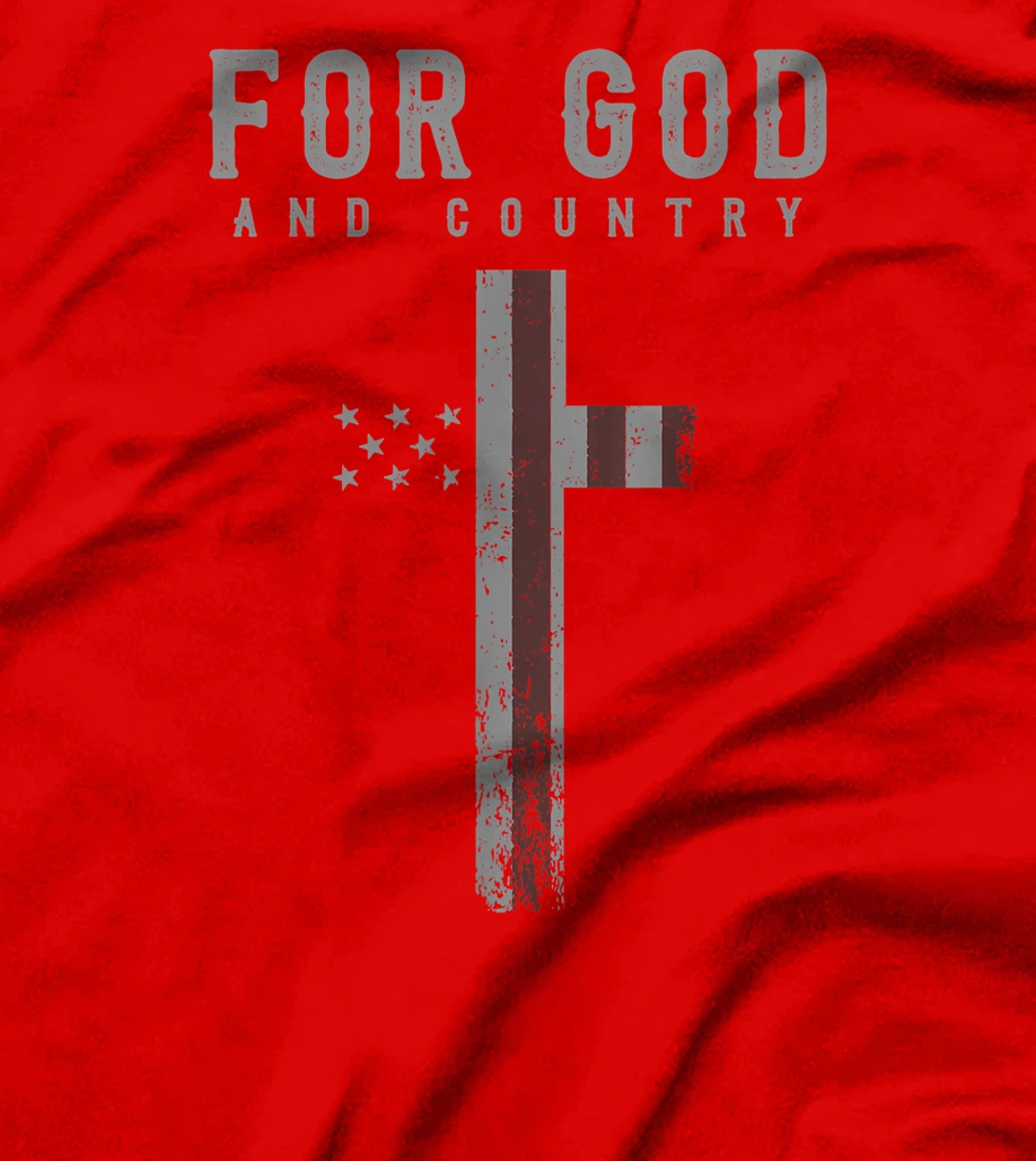 For God and Country Cross American Flag US Patriotic Faith T-Shirt