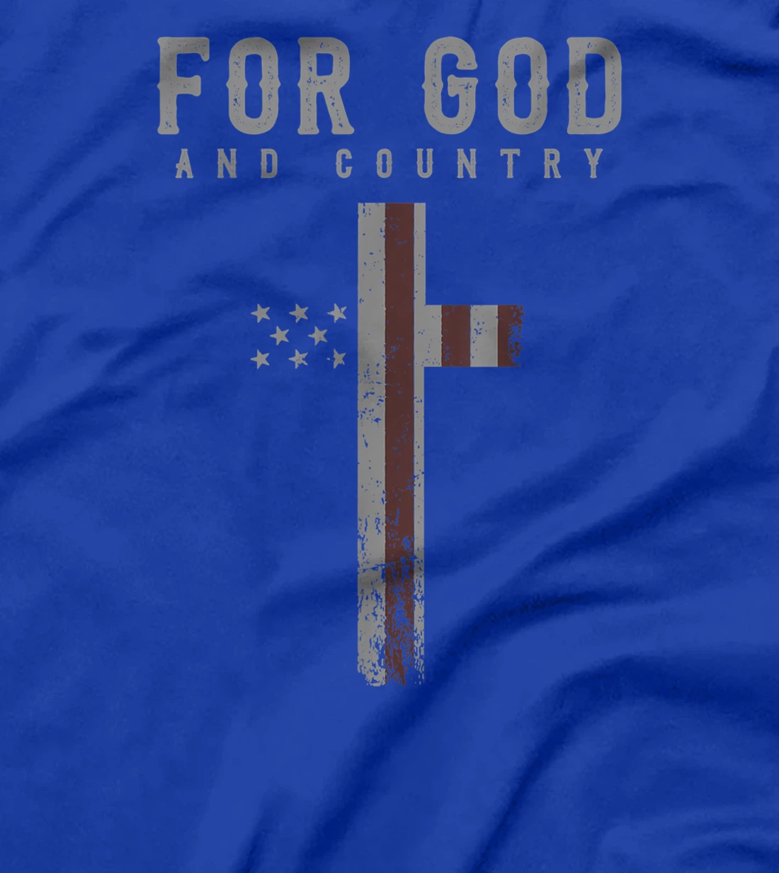 For God and Country Cross American Flag US Patriotic Faith T-Shirt