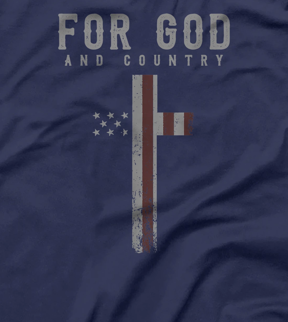 For God and Country Cross American Flag US Patriotic Faith T-Shirt
