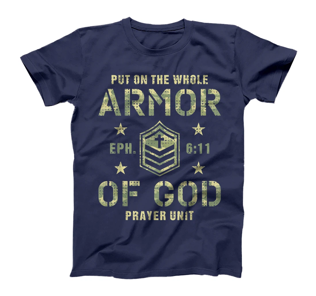 Armor of God Gift for Christians Religious Camouflage Bible T-Shirt
