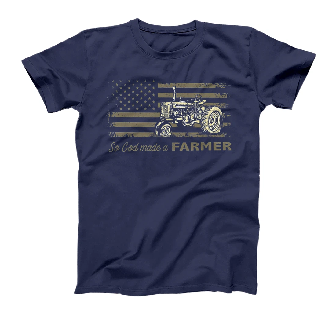 So God Made A Farmer America Flag Tractor T-Shirt