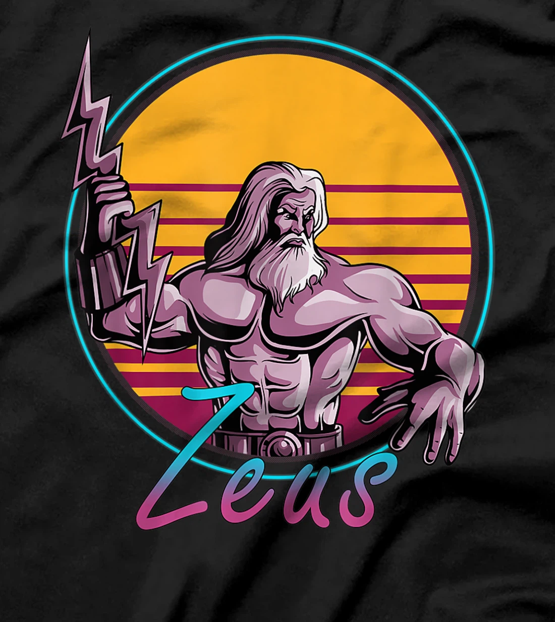 Retro 80s Zeus Greek Mythology God Retrowave Synthwave Gift T-Shirt