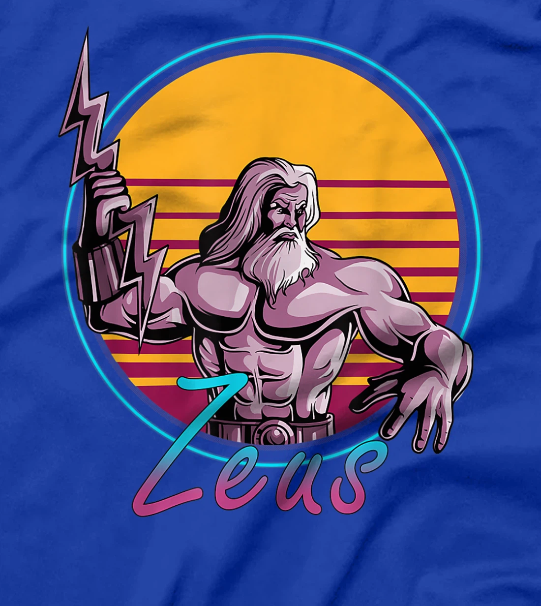 Retro 80s Zeus Greek Mythology God Retrowave Synthwave Gift T-Shirt