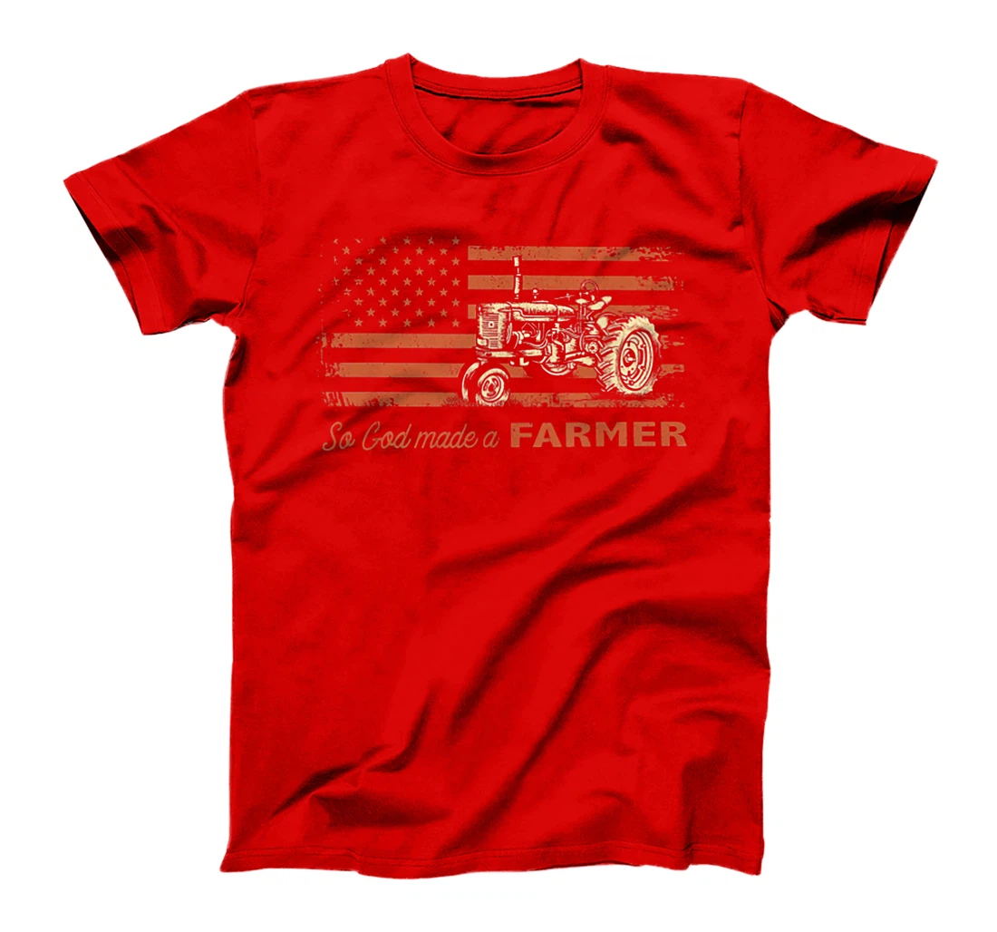 So God Made A Farmer America Flag Tractor T-Shirt
