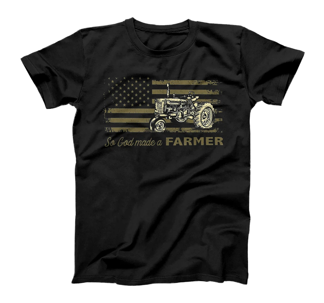 So God Made A Farmer America Flag Tractor T-Shirt