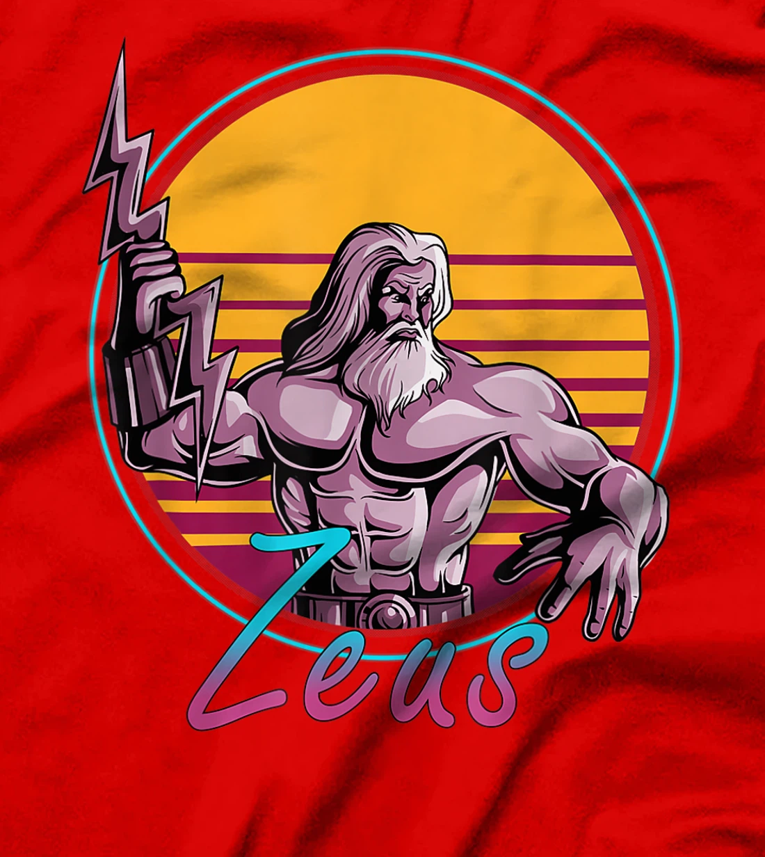 Retro 80s Zeus Greek Mythology God Retrowave Synthwave Gift T-Shirt