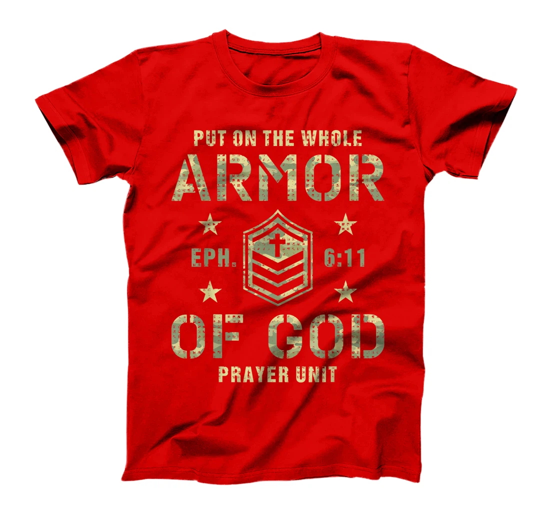 Armor of God Gift for Christians Religious Camouflage Bible T-Shirt